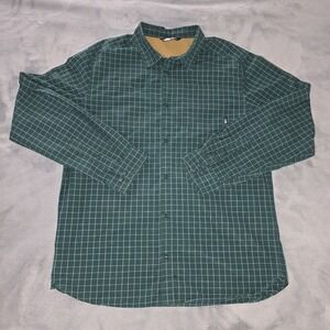 The North Face Shirt Mens XL Green Check Long Sleeve Performance Sun Shirt